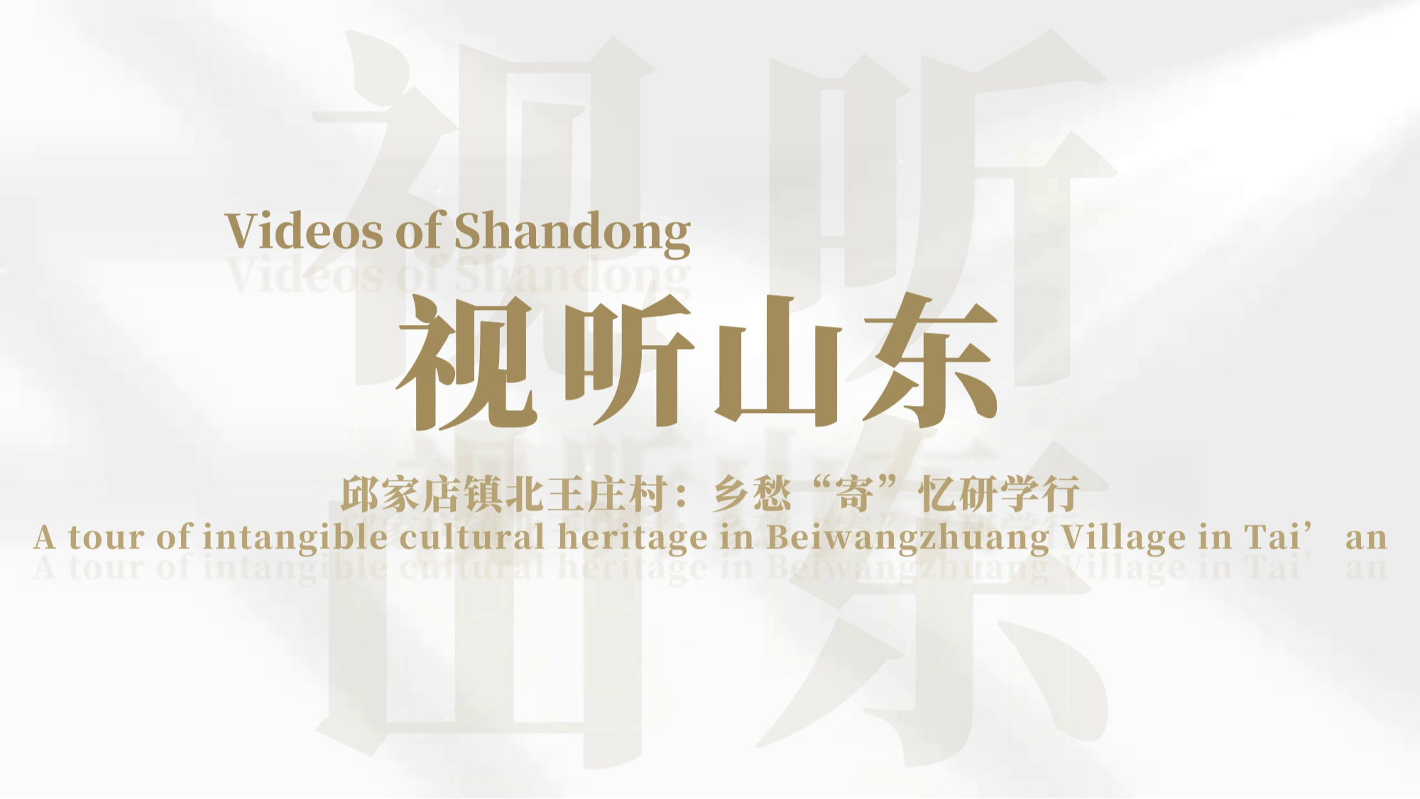 Videos of Shandong| New development achieved in Beiwangzhuang Village in Tai’an City